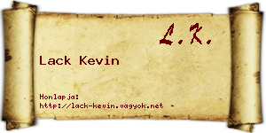 Lack Kevin névjegykártya